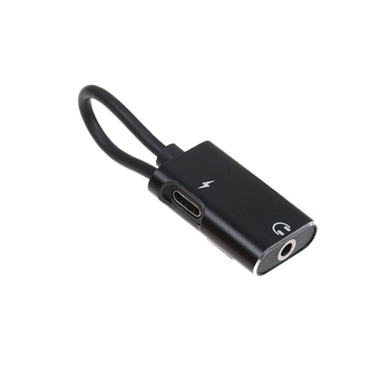 2 in 1 USB-C / Type-C to USB-C / Type-C 3.5mm Jack Audio Adapter Cable(Black) by buy2fix