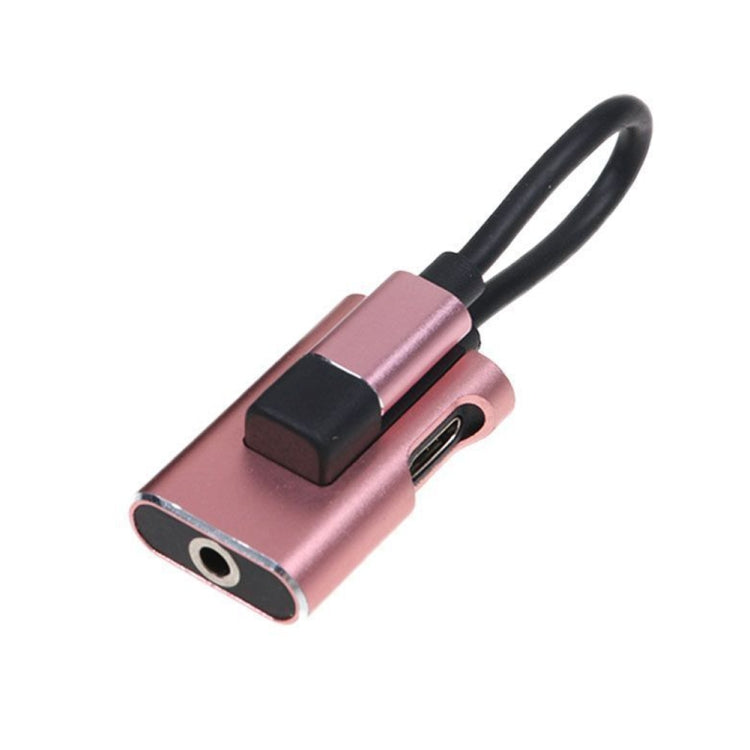 2 in 1 USB-C / Type-C to USB-C / Type-C 3.5mm Jack Audio Adapter Cable(Rose Gold) by buy2fix