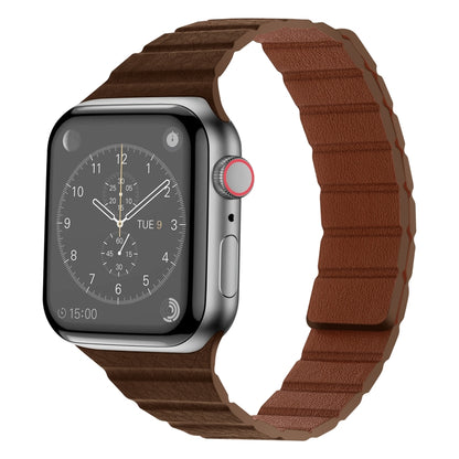 Strong Magnetic Leather Watch Band For Apple Watch Ultra 49mm&Watch Ultra 2 49mm / Series 9&8&7 45mm / SE 3&SE 2&6&SE&5&4 44mm / 3&2&1 42mm(Brown) by buy2fix