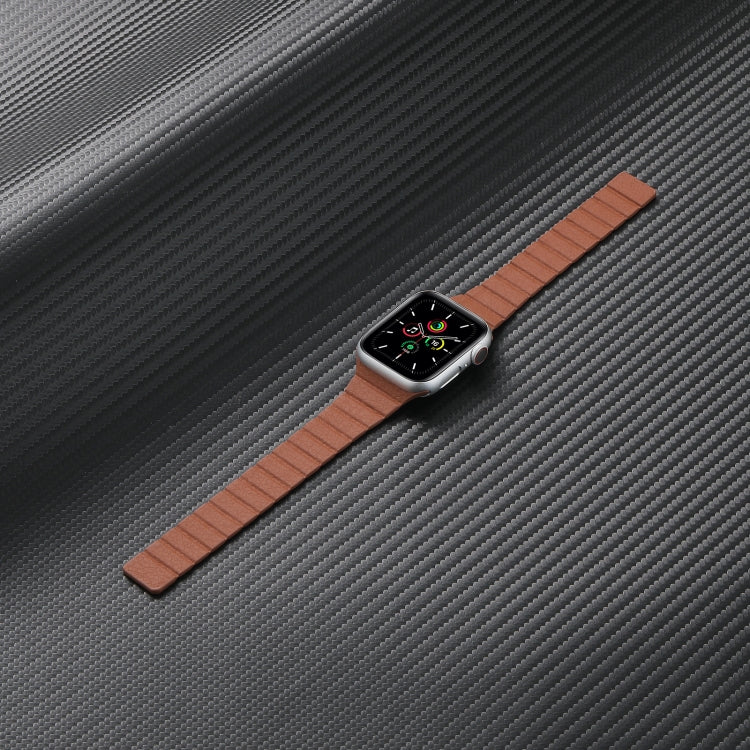 Strong Magnetic Leather Watch Band For Apple Watch Ultra 49mm&Watch Ultra 2 49mm / Series 9&8&7 45mm / SE 3&SE 2&6&SE&5&4 44mm / 3&2&1 42mm(Grey) - Watch Bands by buy2fix | Online Shopping UK | buy2fix
