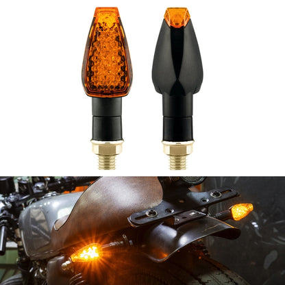 2 PCS KC025 Motorcycle 14LED Turn Signal Light(Black Shell + Yellow Lens) - Turn Signal by buy2fix | Online Shopping UK | buy2fix