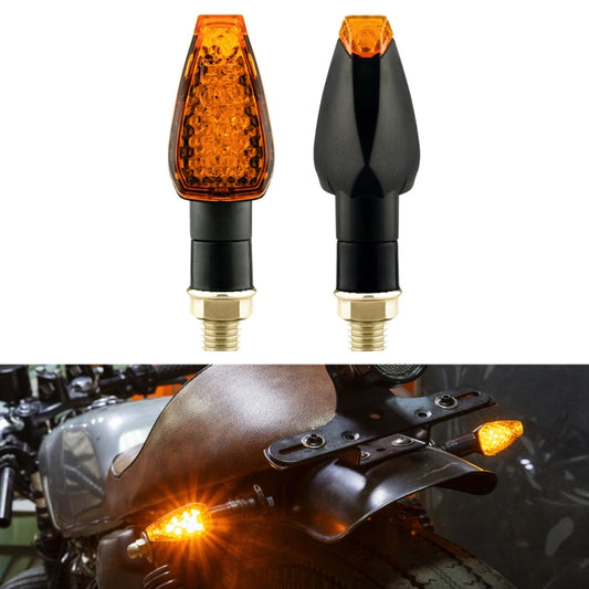 2 PCS KC025 Motorcycle 14LED Turn Signal Light(Black Shell + Yellow Lens) - Turn Signal by buy2fix | Online Shopping UK | buy2fix