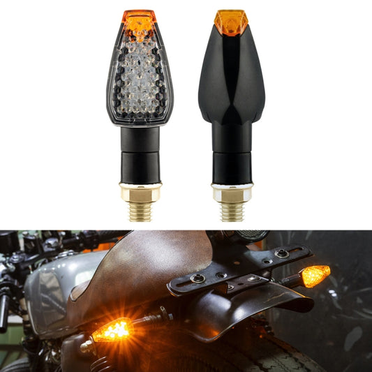 2 PCS KC025 Motorcycle 14LED Turn Signal Light(Black Shell + Transparent Black Lenses) - Turn Signal by buy2fix | Online Shopping UK | buy2fix