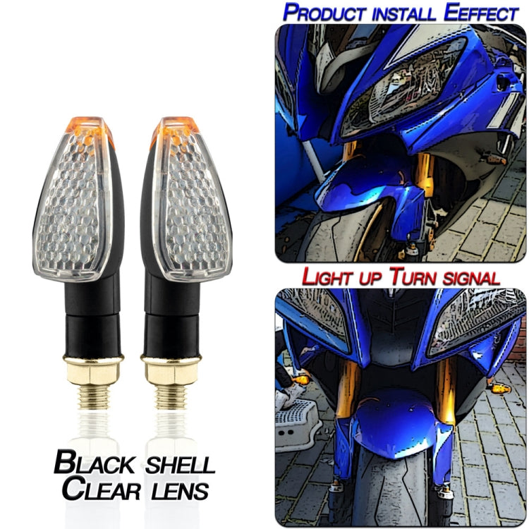 2 PCS KC025 Motorcycle 14LED Turn Signal Light(Black Shell + Transparent Black Lenses) - Turn Signal by buy2fix | Online Shopping UK | buy2fix