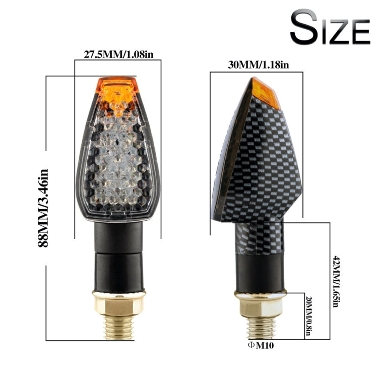 2 PCS KC025 Motorcycle 14LED Turn Signal Light(Black Shell + Yellow Lens) - Turn Signal by buy2fix | Online Shopping UK | buy2fix