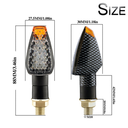 2 PCS KC025 Motorcycle 14LED Turn Signal Light(Black Shell + Yellow Lens) - Turn Signal by buy2fix | Online Shopping UK | buy2fix