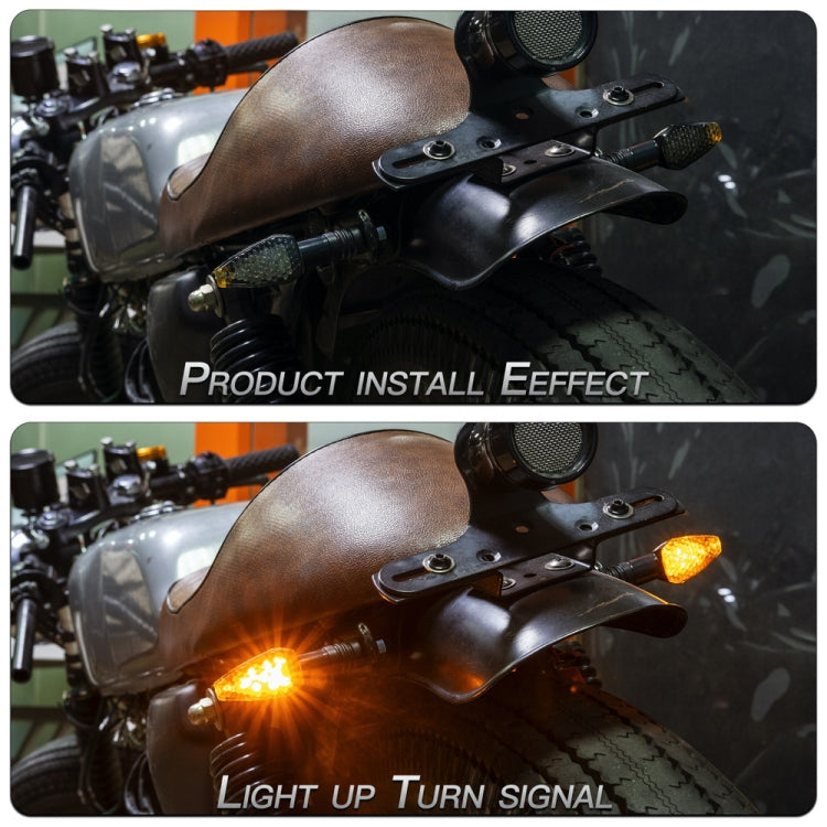 2 PCS KC025 Motorcycle 14LED Turn Signal Light(Black Shell + Yellow Lens) - Turn Signal by buy2fix | Online Shopping UK | buy2fix