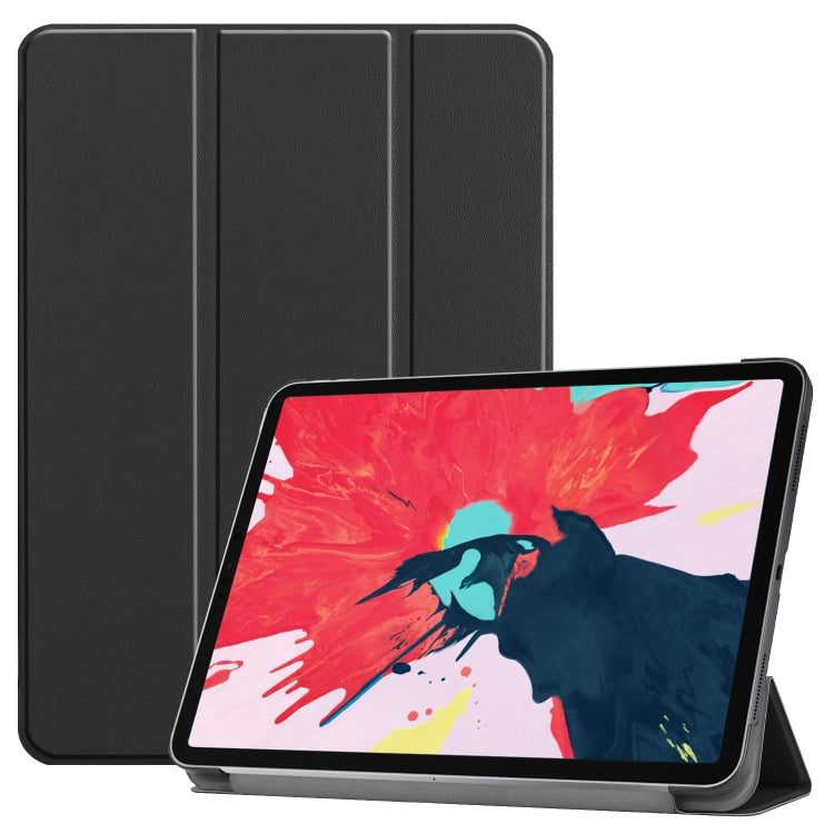 For iPad Pro 11 inch 2020 Custer Texture Smart PU Leather Tablet Case with Sleep / Wake-up Function & 3-Fold Holder(Black) - iPad Pro 11 (2020) Cases by buy2fix | Online Shopping UK | buy2fix