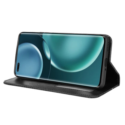 For Honor Magic4 Pro Magnetic Buckle Retro Crazy Horse Leather Phone Case(Black) by buy2fix