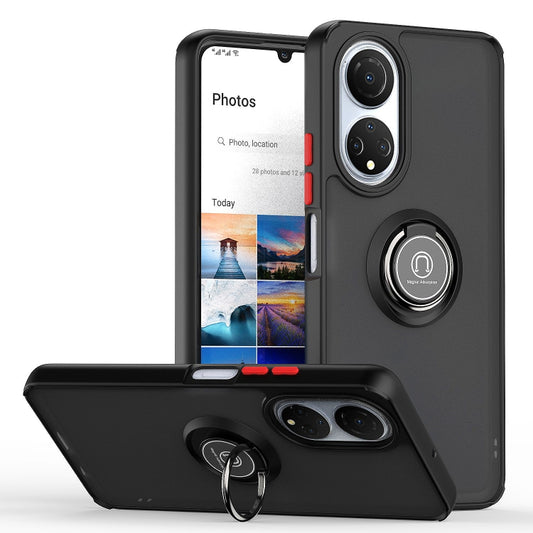For Honor X7 Q Shadow 1 Series TPU + PC Phone Case with Ring(Black+Red) - Honor Cases by buy2fix | Online Shopping UK | buy2fix