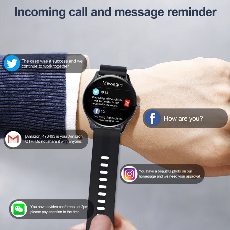 L1 1.32 inch IPS Color Screen Smart Wristband, Support Sleep Monitoring/Heart Rate Monitoring(Black) by buy2fix