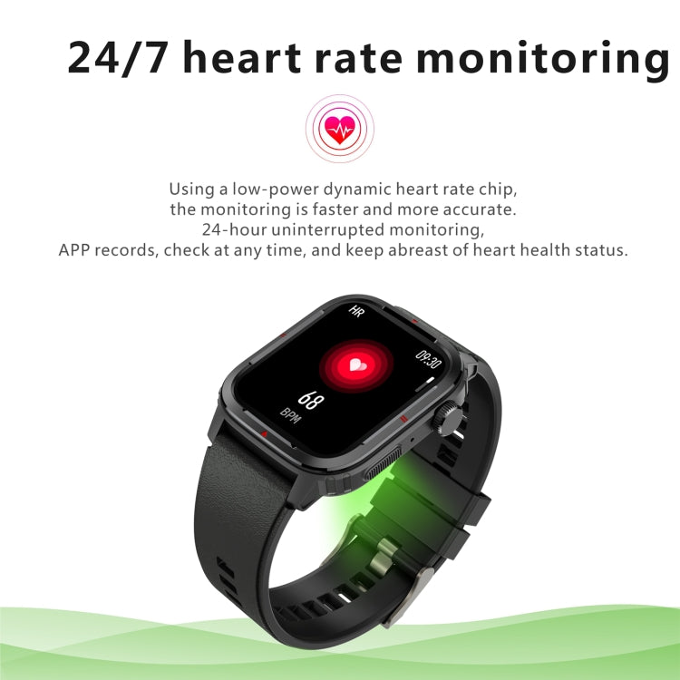 Q25 1.7 inch TFT HD Screen Smart Watch, Support Bluetooth Calling/Blood Pressure Monitoring(Black) by buy2fix