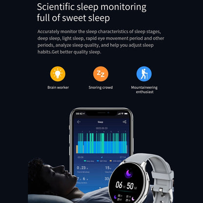 Y33 1.32 inch TFT Color Screen Smart Watch, Support Bluetooth Calling/Blood Pressure Monitoring(Silver) by buy2fix