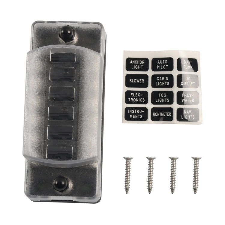 A5602-01 6 Way Fuse Box Blade Fuse Holder with Negative for Auto Car Truck Boat - Fuse by buy2fix | Online Shopping UK | buy2fix