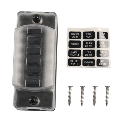 A5602-01 6 Way Fuse Box Blade Fuse Holder with Negative for Auto Car Truck Boat - Fuse by buy2fix | Online Shopping UK | buy2fix