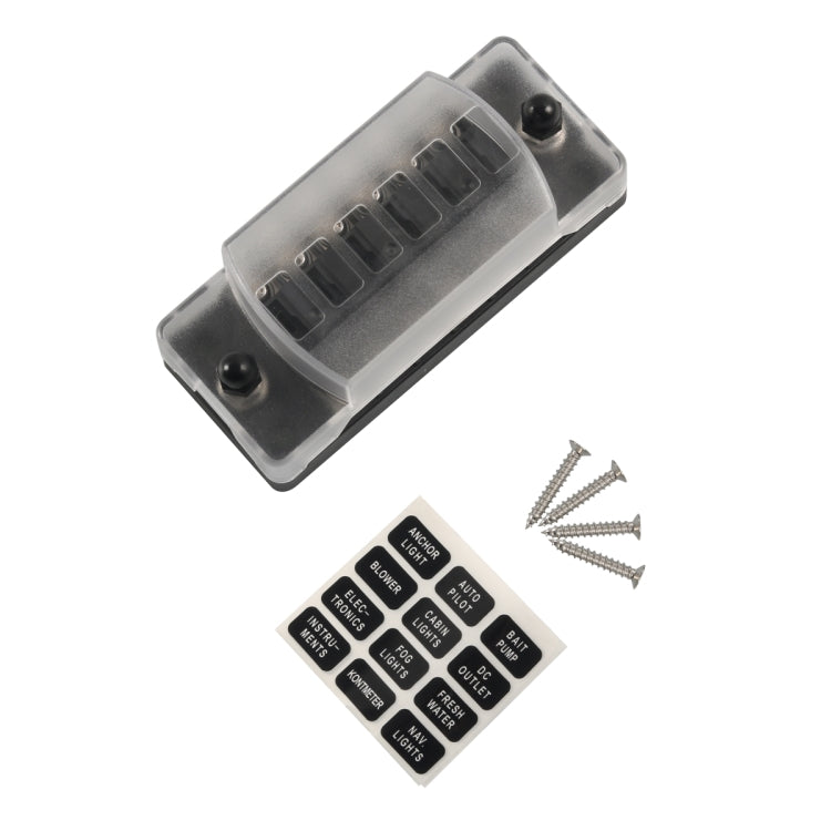 A5602-01 6 Way Fuse Box Blade Fuse Holder with Negative for Auto Car Truck Boat - Fuse by buy2fix | Online Shopping UK | buy2fix