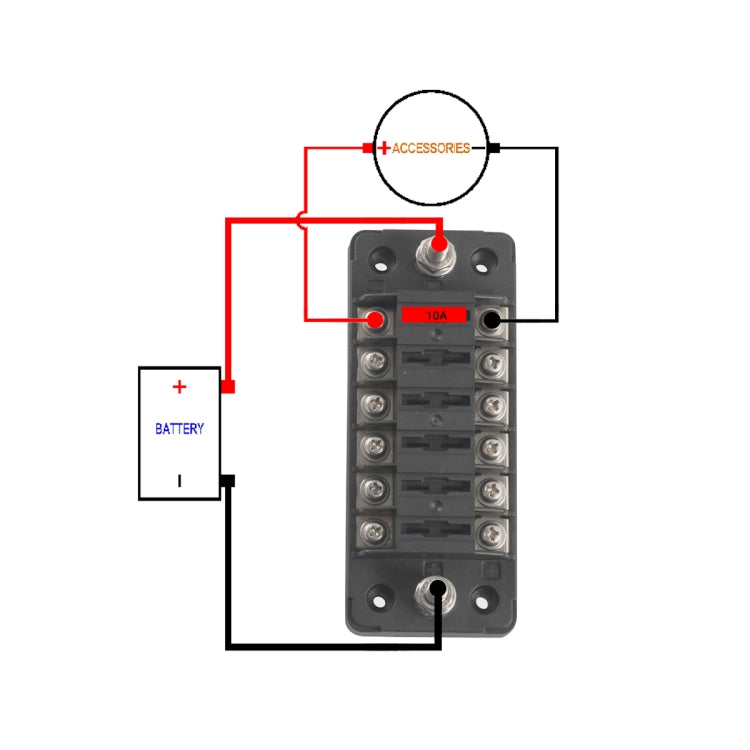 A5602-01 6 Way Fuse Box Blade Fuse Holder with Negative for Auto Car Truck Boat - Fuse by buy2fix | Online Shopping UK | buy2fix