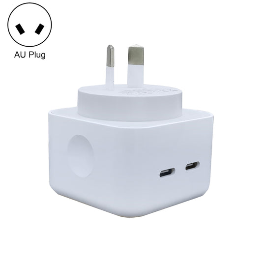 40W Dual PD USB-C / Type-C Charger for iPhone / iPad Series, AU Plug - USB Charger by buy2fix | Online Shopping UK | buy2fix
