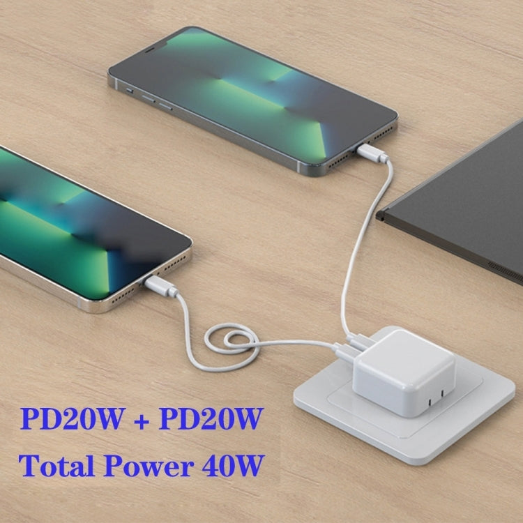 40W Dual PD USB-C / Type-C Charger for iPhone / iPad Series, AU Plug - USB Charger by buy2fix | Online Shopping UK | buy2fix