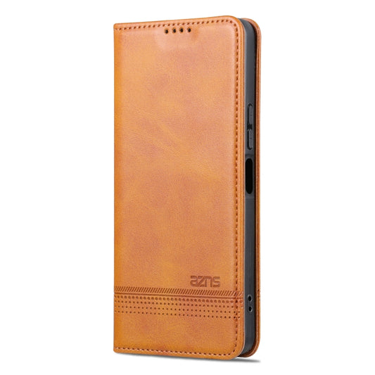 For vivo Y36 Global AZNS Magnetic Calf Texture Leather Phone Case(Light Brown) - vivo Cases by AZNS | Online Shopping UK | buy2fix