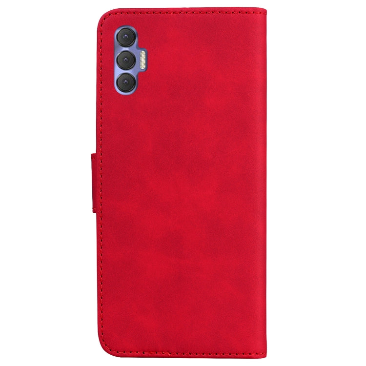 For Tecno Spark 8 Pro Skin Feel Pure Color Flip Leather Phone Case(Red) by buy2fix
