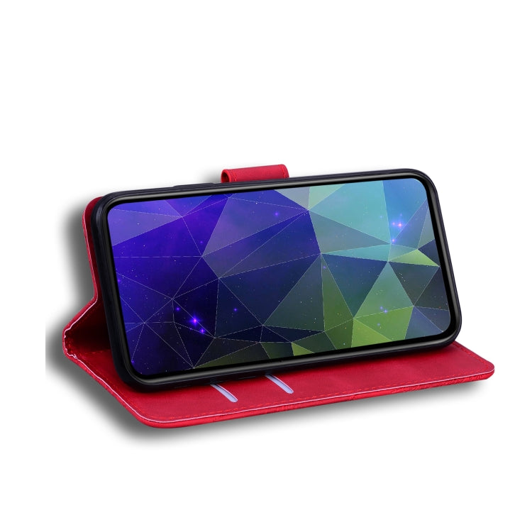 For Tecno Spark 8 Pro Skin Feel Pure Color Flip Leather Phone Case(Red) by buy2fix