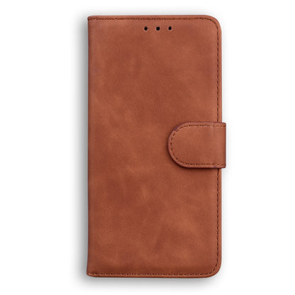 For Tecno Spark 8 Pro Skin Feel Pure Color Flip Leather Phone Case(Brown) by buy2fix
