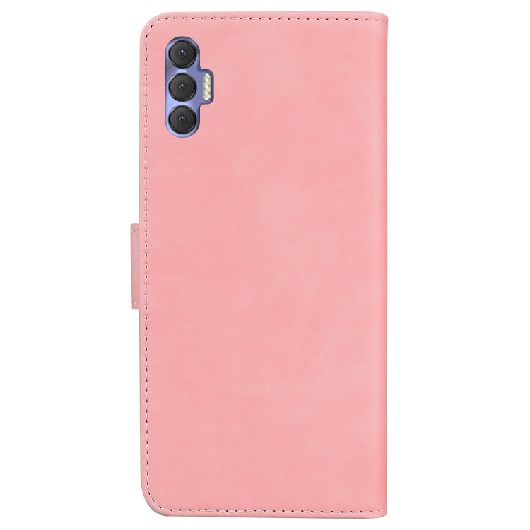 For Tecno Spark 8 Pro Skin Feel Pure Color Flip Leather Phone Case(Pink) by buy2fix