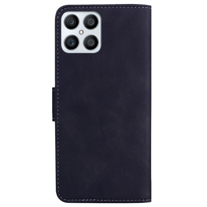 For Honor X8 Skin Feel Pure Color Flip Leather Phone Case(Black) - Honor Cases by buy2fix | Online Shopping UK | buy2fix