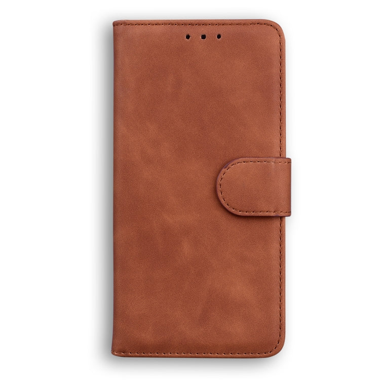 For Honor X8 Skin Feel Pure Color Flip Leather Phone Case(Brown) - Honor Cases by buy2fix | Online Shopping UK | buy2fix