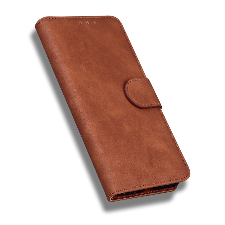 For Honor X8 Skin Feel Pure Color Flip Leather Phone Case(Brown) - Honor Cases by buy2fix | Online Shopping UK | buy2fix