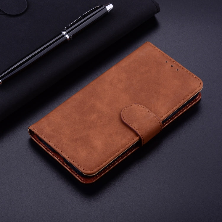 For Honor X8 Skin Feel Pure Color Flip Leather Phone Case(Brown) - Honor Cases by buy2fix | Online Shopping UK | buy2fix