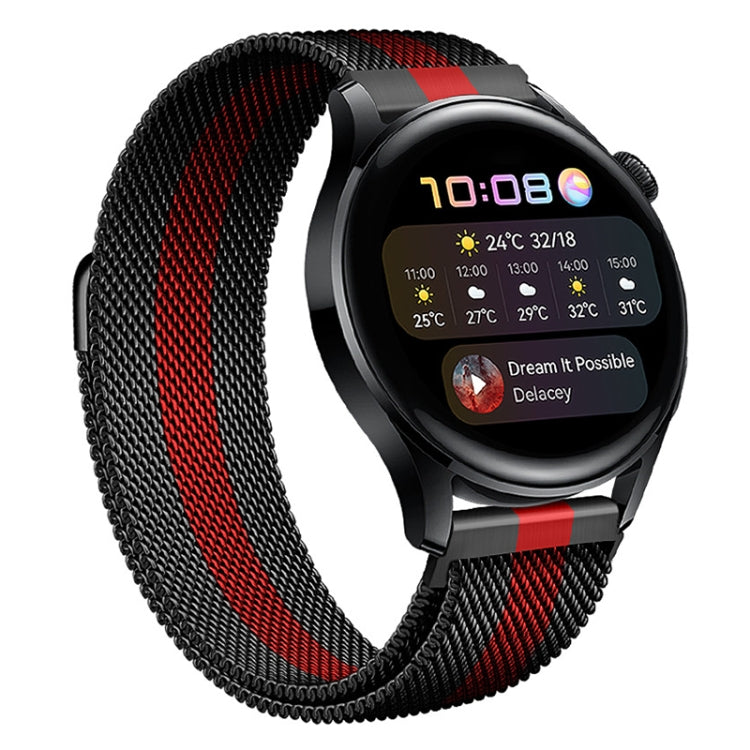 For Huawei Watch GT 3 Pro 46mm Milan Steel Watch Band(Black Red) by buy2fix