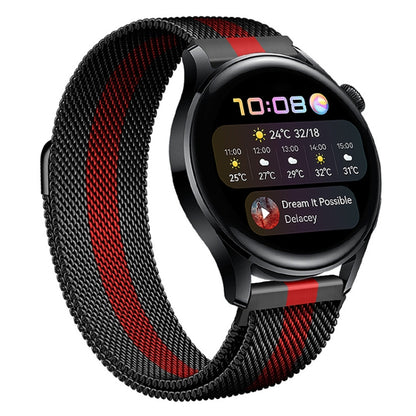 For Huawei Watch GT 3 Pro 46mm Milan Steel Watch Band(Black Red) by buy2fix