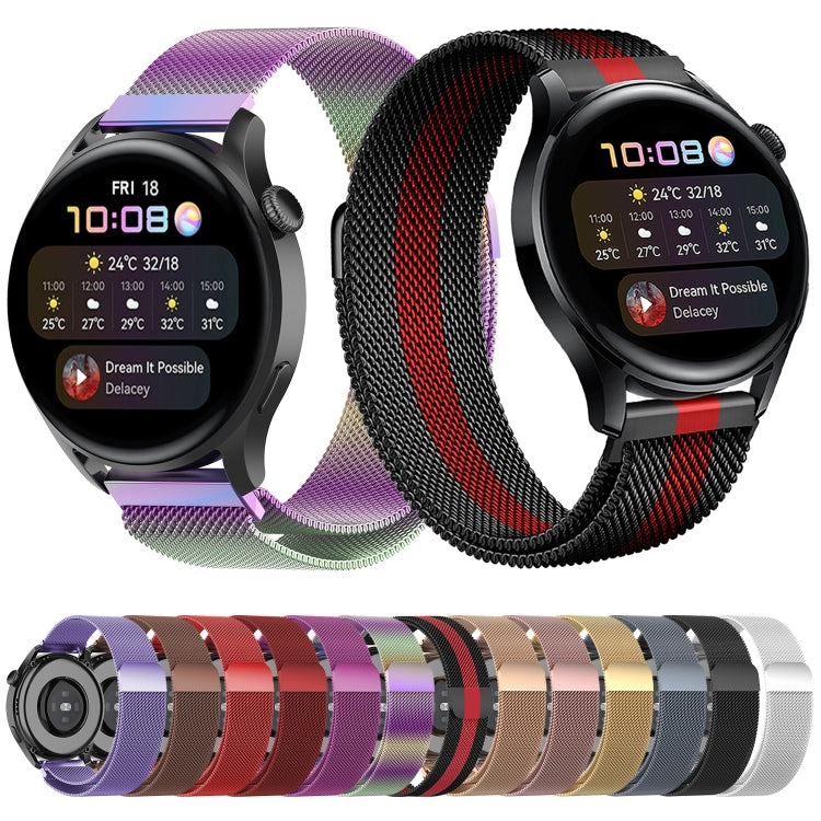 For Huawei Watch GT 3 Pro 46mm Milan Steel Watch Band(Black Red) by buy2fix