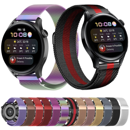 For Huawei Watch GT 3 Pro 46mm Milan Steel Watch Band(Black Red) by buy2fix