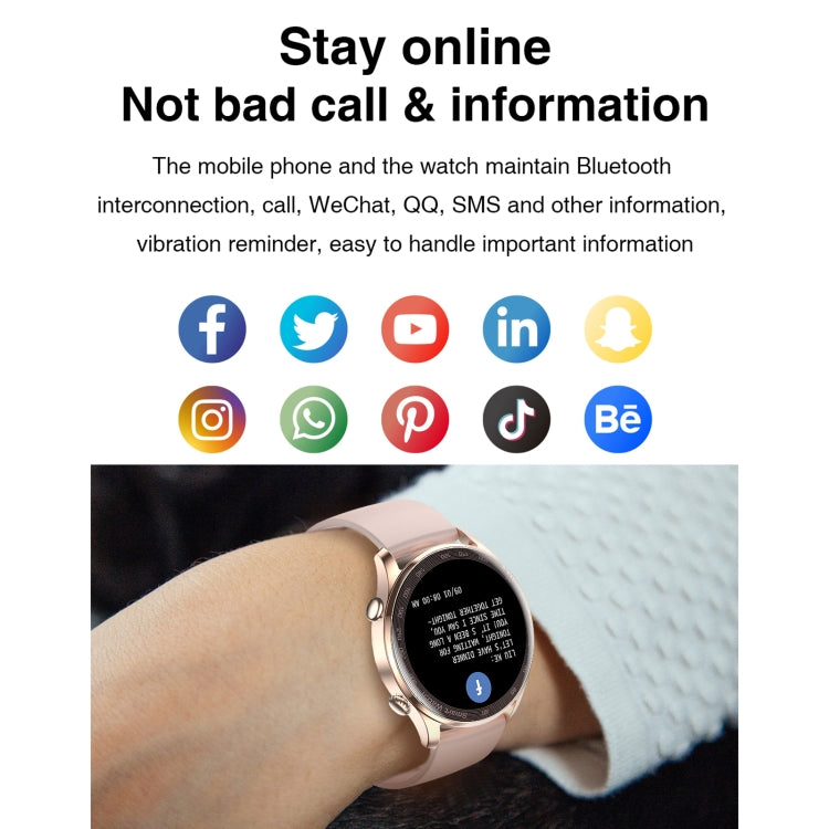 AK32 1.36 inch IPS Touch Screen Smart Watch, Support Bluetooth Calling/Blood Oxygen Monitoring,Style: Silicone Watch Band(Black) by buy2fix