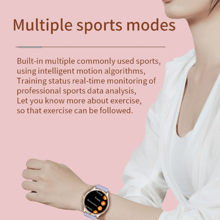 AK35 1.32 inch IPS Color Screen Smart Watch, Support Sleep Monitoring/Blood Oxygen Monitoring(Gold Pink Silicone Watch Band) by buy2fix