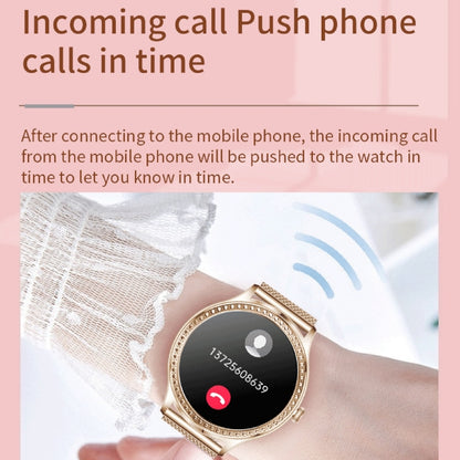 AK35 1.32 inch IPS Color Screen Smart Watch, Support Sleep Monitoring/Blood Oxygen Monitoring(Gold Pink Silicone Watch Band) by buy2fix