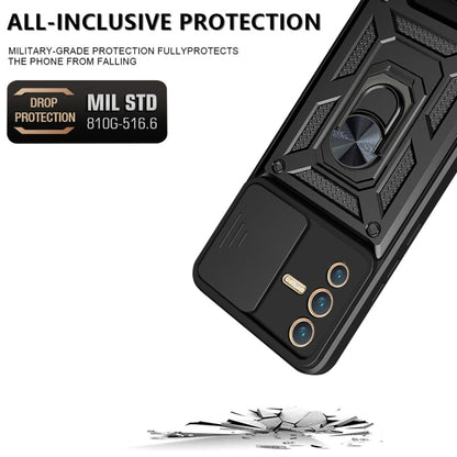 For vivo V23 5G / S12 Sliding Camera Cover Design TPU+PC Phone Case(Blue) - vivo Cases by buy2fix | Online Shopping UK | buy2fix