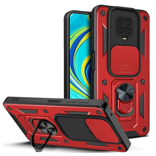 For Xiaomi Redmi Note 9 Pro Sliding Camera Cover Design TPU+PC Phone Case(Red) - Xiaomi Cases by buy2fix | Online Shopping UK | buy2fix