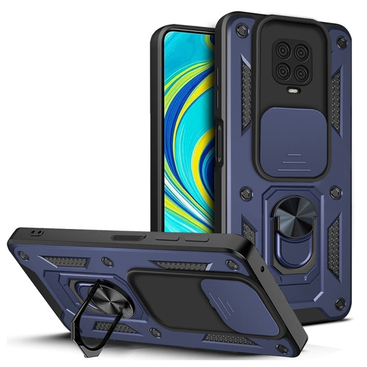 For Xiaomi Redmi Note 9 Pro Sliding Camera Cover Design TPU+PC Phone Case(Blue) - Xiaomi Cases by buy2fix | Online Shopping UK | buy2fix