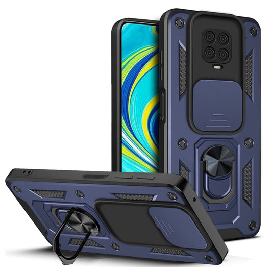 For Xiaomi Redmi Note 9 Pro Sliding Camera Cover Design TPU+PC Phone Case(Blue) - Xiaomi Cases by buy2fix | Online Shopping UK | buy2fix