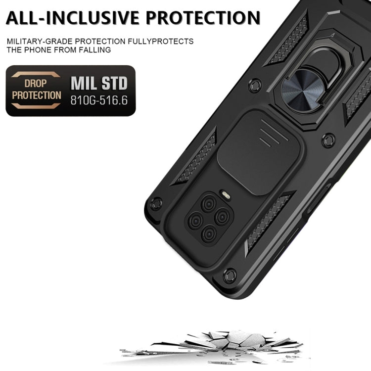 For Xiaomi Redmi Note 9 Pro Sliding Camera Cover Design TPU+PC Phone Case(Blue) - Xiaomi Cases by buy2fix | Online Shopping UK | buy2fix