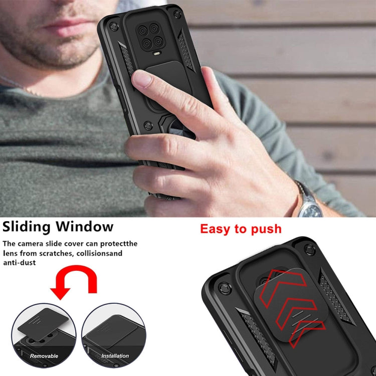 For Xiaomi Redmi Note 9 Pro Sliding Camera Cover Design TPU+PC Phone Case(Blue) - Xiaomi Cases by buy2fix | Online Shopping UK | buy2fix