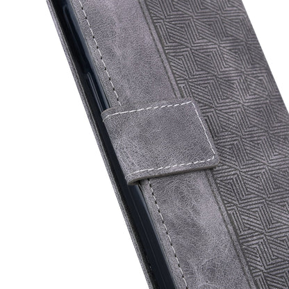 For OnePlus Nord CE 2 Lite 5G Geometric Embossed Leather Phone Case(Grey) - OnePlus Cases by buy2fix | Online Shopping UK | buy2fix