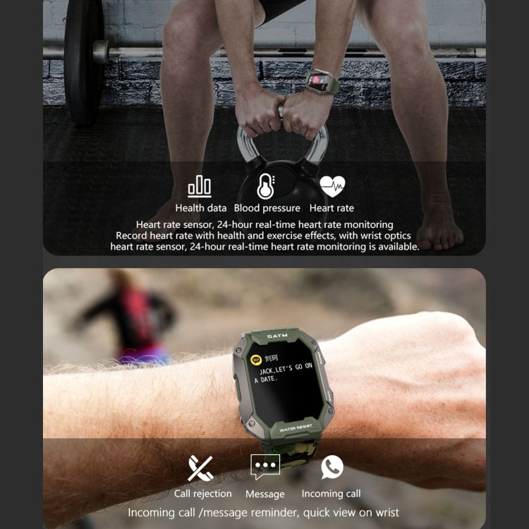 C20 1.71 inch TFT HD Screen Smart Watch, Support Heart Rate Monitoring/Blood Oxygen Monitoring(Green) - Smart Watches by buy2fix | Online Shopping UK | buy2fix