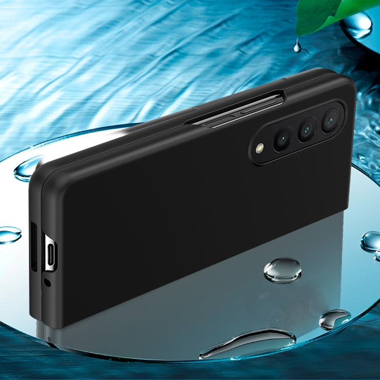 For Samsung Galaxy Z Fold4 Big Hole Fuel Injection PC Skin Feel Phone Case(Black) - Galaxy Z Fold4 5G Cases by buy2fix | Online Shopping UK | buy2fix