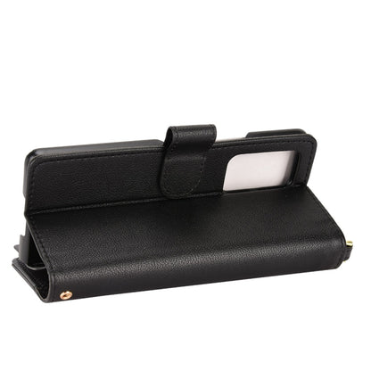 For Samsung Galaxy Z Fold2 5G Litchi Texture Zipper Leather Phone Case(Black) - Galaxy Phone Cases by buy2fix | Online Shopping UK | buy2fix