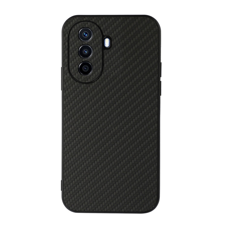 For Huawei Enjoy 50 China/nova Y70 4G Global/nova Y70 Plus Fine Hole Carbon Fiber Texture Shockproof Phone Case(Black) - Huawei Cases by buy2fix | Online Shopping UK | buy2fix